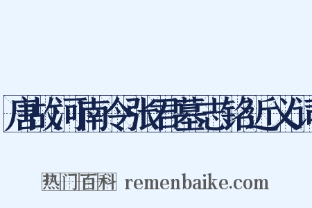 唐故河南令张君墓志铭近义词是什么意思的图片
